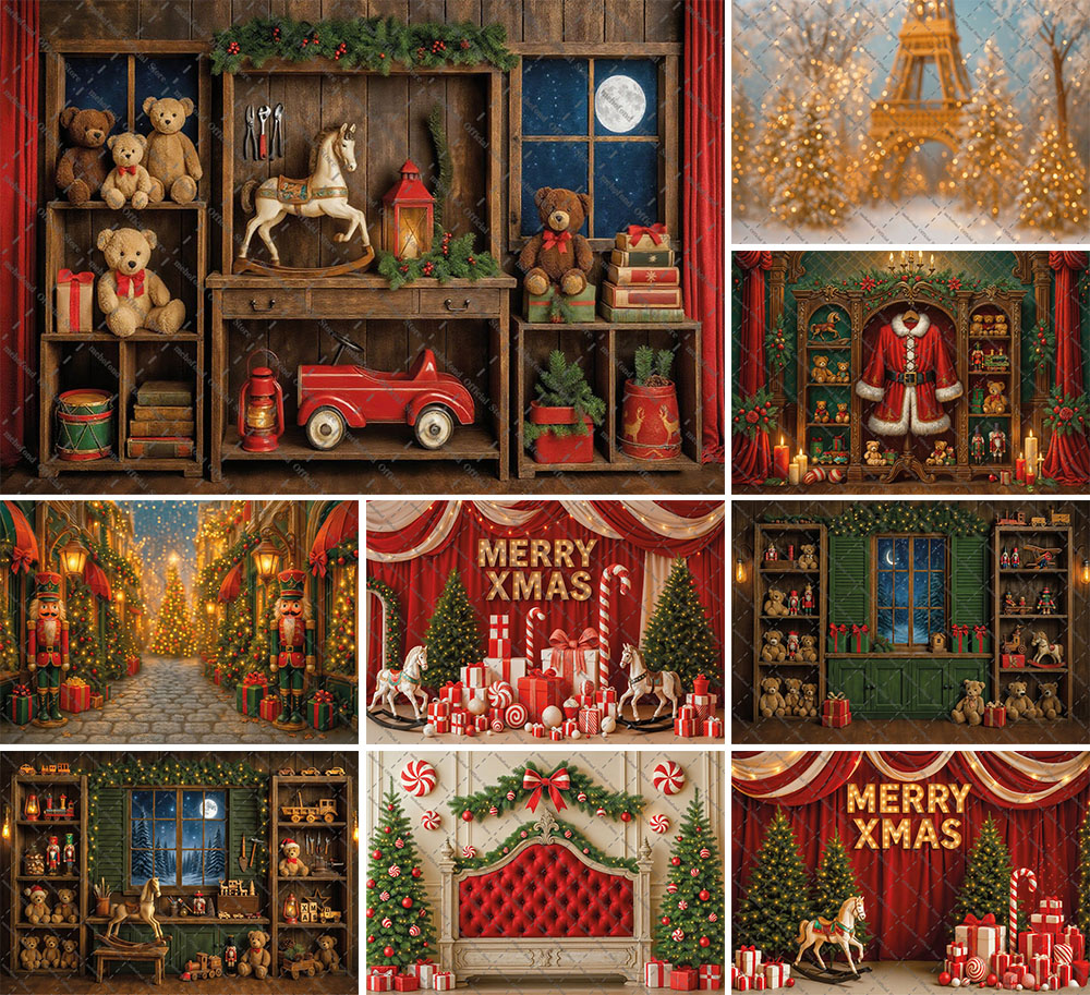 Toys Background For Kids - Фон для фотосъемки Mehofond, Рождественский винтажный