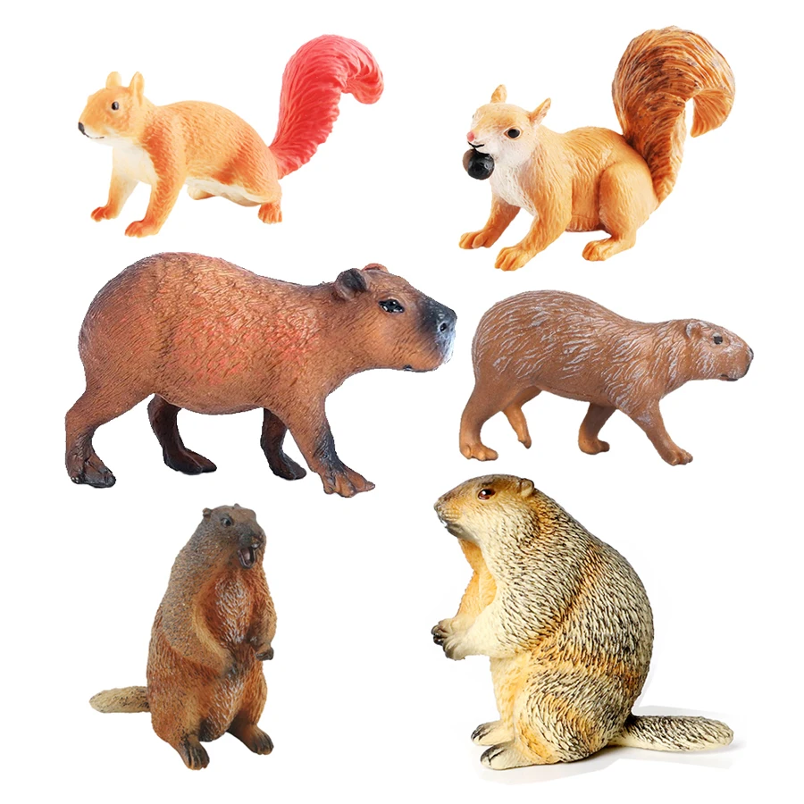 Kids Toys Reviews - Пластиковые фигурки животных Capibara Capybaras Squirrel