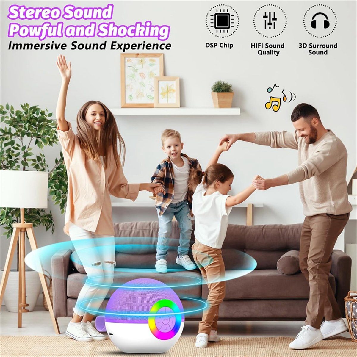 Kids Microphone Karaoke - Мини-караоке-машина DTC5 с 2 микрофонами, портативный