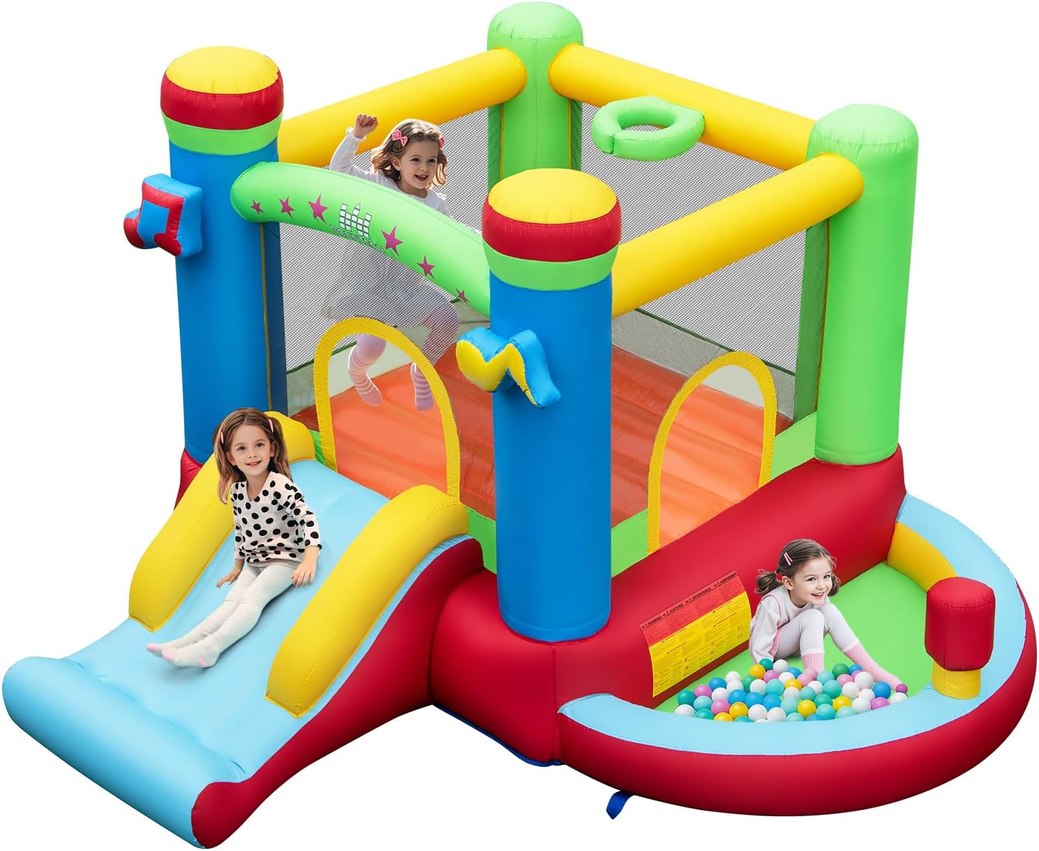 Basketball Hoop Kids Indoor - Надувной батут с бассейном с шариками,