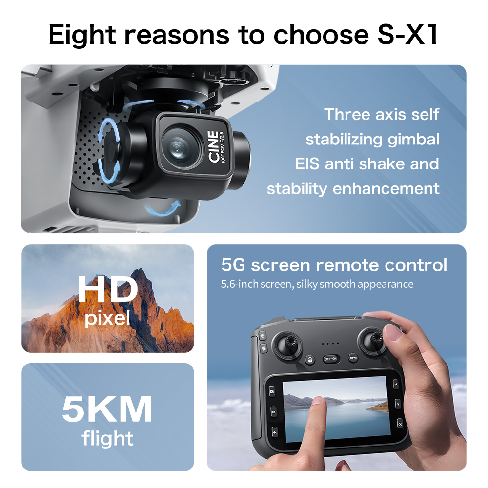 Оригинальный дрон S-X1 8K HD,  – обзор и цена Kids Toys Drone
