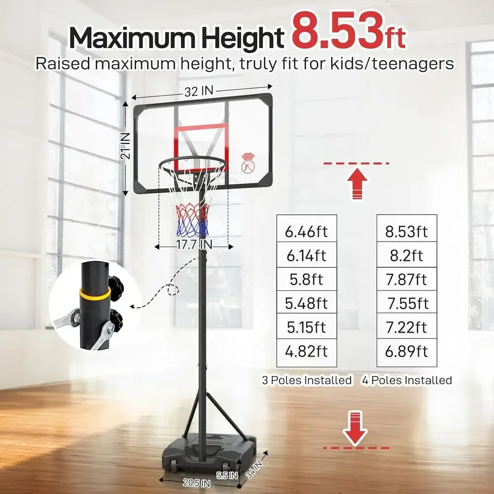 Регулируемый по высоте портати – обзор и цена Basketball Hoop Kids Indoor